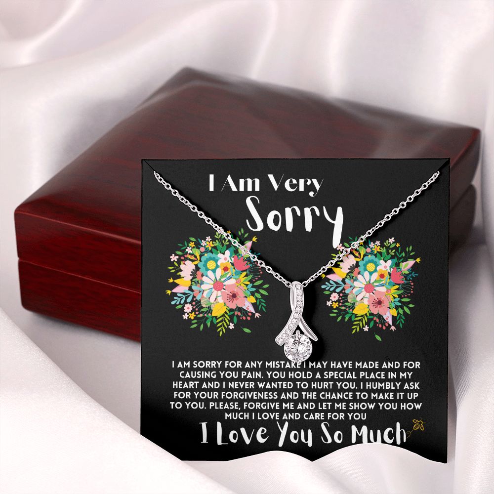 Apology Gift To My Wife/Girlfriend, Jewelry Necklace With Heartfelt Message Card In A Box, Forgive Me Present To My Love In Life, Jewelry Gifts Ideas For Women - Zahlia