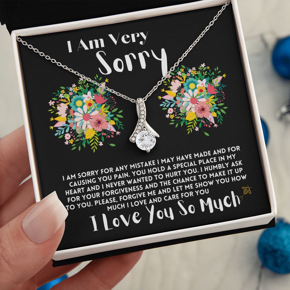 Apology Gift To My Wife/Girlfriend, Jewelry Necklace With Heartfelt Message Card In A Box, Forgive Me Present To My Love In Life, Jewelry Gifts Ideas For Women - Zahlia