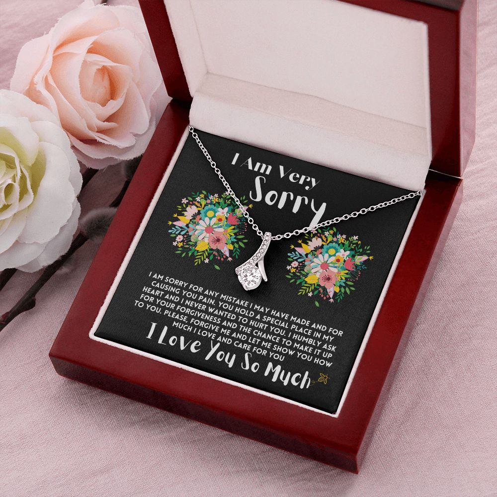 Apology Gift To My Wife/Girlfriend, Jewelry Necklace With Heartfelt Message Card In A Box, Forgive Me Present To My Love In Life, Jewelry Gifts Ideas For Women - Zahlia