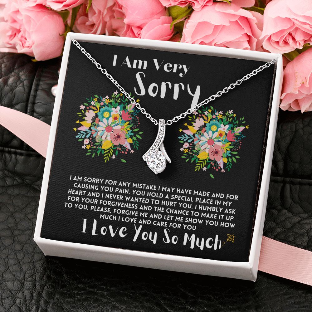 Apology Gift To My Wife/Girlfriend, Jewelry Necklace With Heartfelt Message Card In A Box, Forgive Me Present To My Love In Life, Jewelry Gifts Ideas For Women - Zahlia