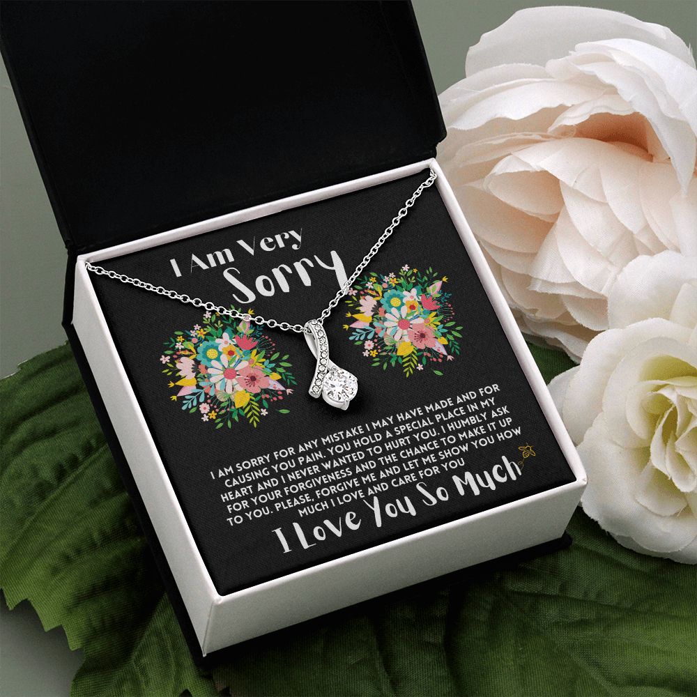 Apology Gift To My Wife/Girlfriend, Jewelry Necklace With Heartfelt Message Card In A Box, Forgive Me Present To My Love In Life, Jewelry Gifts Ideas For Women - Zahlia