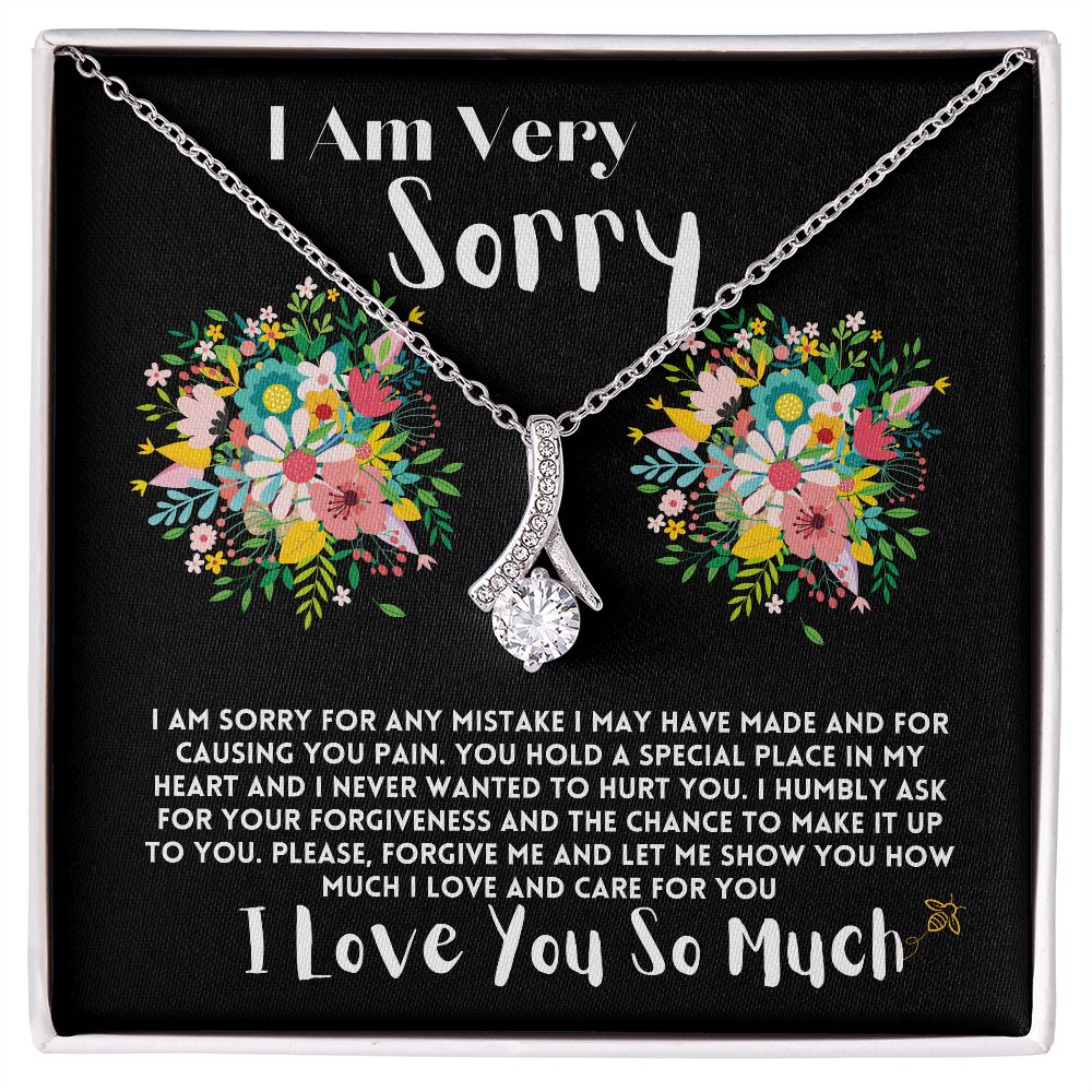 Apology Gift To My Wife/Girlfriend, Jewelry Necklace With Heartfelt Message Card In A Box, Forgive Me Present To My Love In Life, Jewelry Gifts Ideas For Women - Zahlia