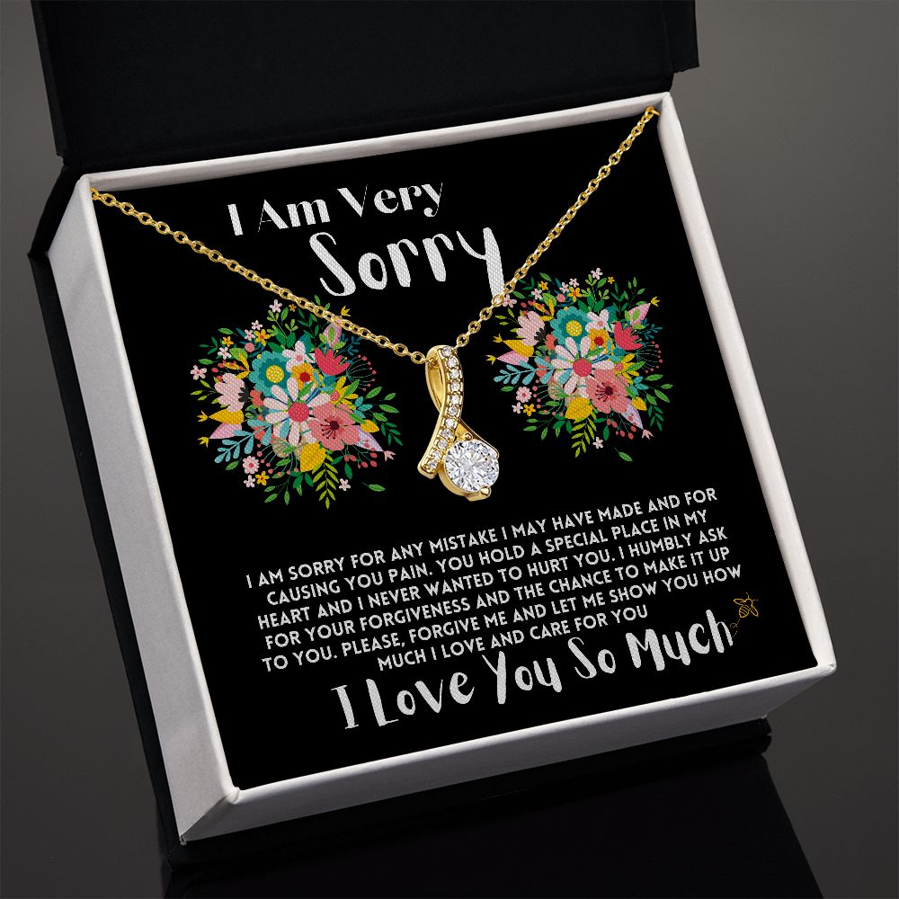 Apology Gift To My Wife/Girlfriend, Jewelry Necklace With Heartfelt Message Card In A Box, Forgive Me Present To My Love In Life, Jewelry Gifts Ideas For Women - Zahlia