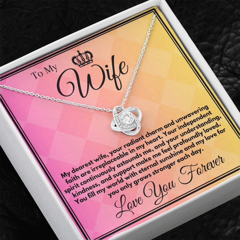 Birthday Gift For Wife, Love Knot Jewelry Necklace With A Heartfelt Message Card In A Box, Unique Bday Gift Ideas For Her, Jewerly Pendant Present From Husband - Zahlia