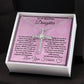 Birthday Gift Ideas To Daughter, Cz cross Necklace with a heartfelt message card in a box, Jewelry Pendant Gifts For daughter/Stepdaughter, Present From Parents - Zahlia