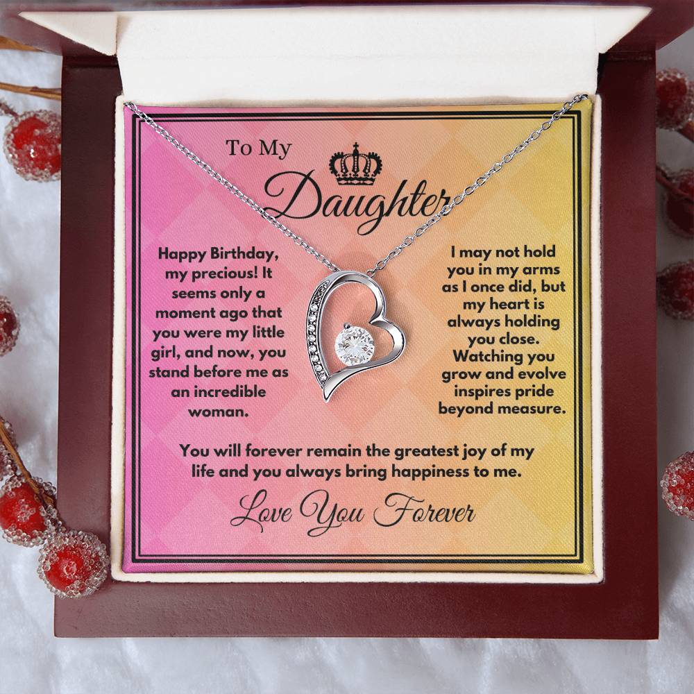 Birthday Gift To Daughter, Heart Jewelry Necklace With A Message Card In A Box, Unique Gifts Ideas To Daughter/Stepdaughter, Bday Present From Parents - Zahlia