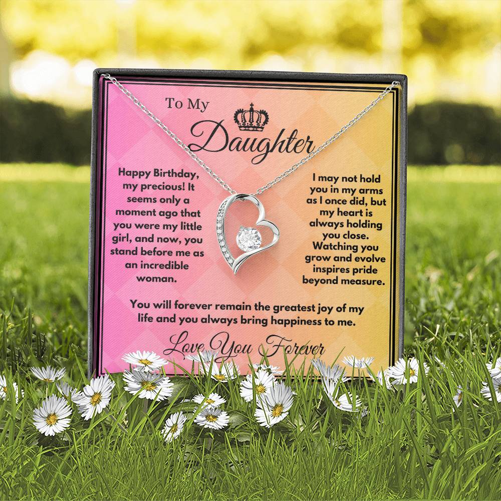 Birthday Gift To Daughter, Heart Jewelry Necklace With A Message Card In A Box, Unique Gifts Ideas To Daughter/Stepdaughter, Bday Present From Parents - Zahlia