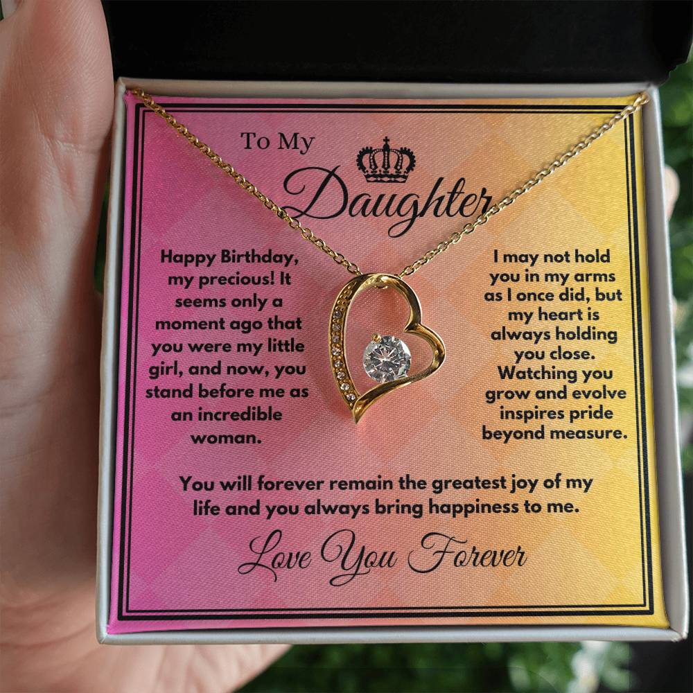 Birthday Gift To Daughter, Heart Jewelry Necklace With A Message Card In A Box, Unique Gifts Ideas To Daughter/Stepdaughter, Bday Present From Parents - Zahlia