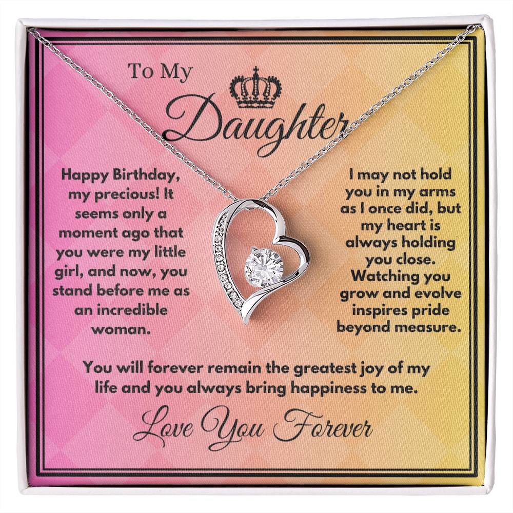 Birthday Gift To Daughter, Heart Jewelry Necklace With A Message Card In A Box, Unique Gifts Ideas To Daughter/Stepdaughter, Bday Present From Parents - Zahlia