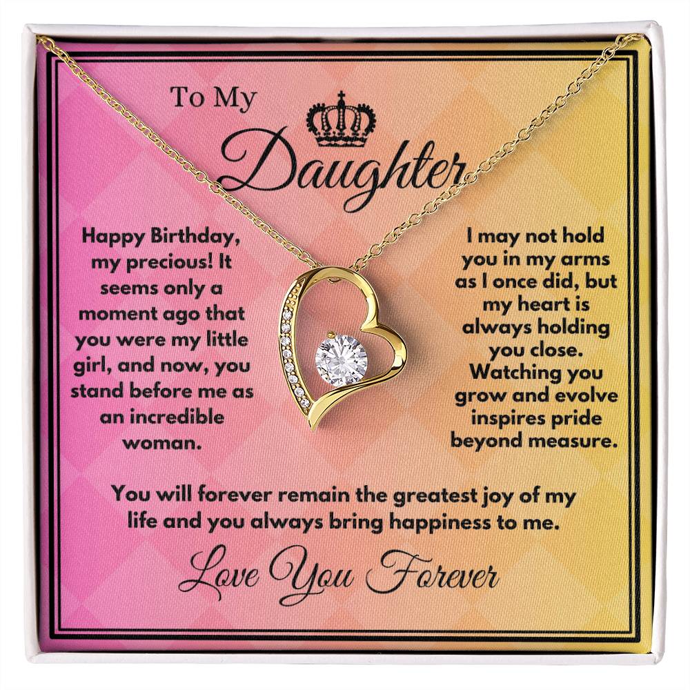 Birthday Gift To Daughter, Heart Jewelry Necklace With A Message Card In A Box, Unique Gifts Ideas To Daughter/Stepdaughter, Bday Present From Parents - Zahlia