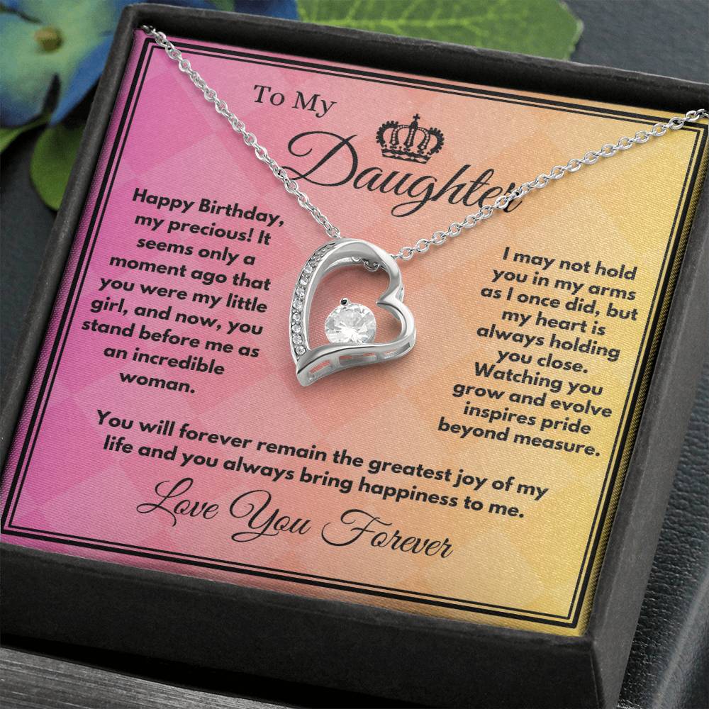 Birthday Gift To Daughter, Heart Jewelry Necklace With A Message Card In A Box, Unique Gifts Ideas To Daughter/Stepdaughter, Bday Present From Parents - Zahlia