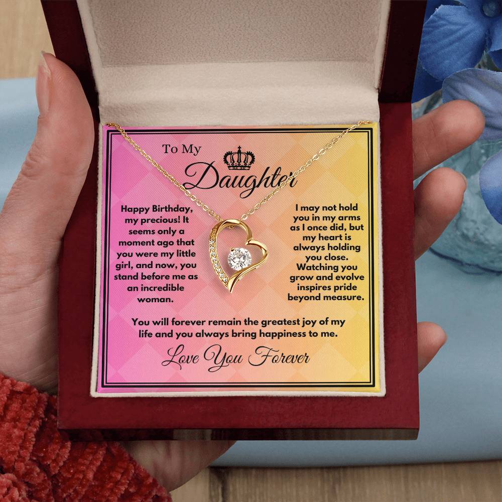 Birthday Gift To Daughter, Heart Jewelry Necklace With A Message Card In A Box, Unique Gifts Ideas To Daughter/Stepdaughter, Bday Present From Parents - Zahlia