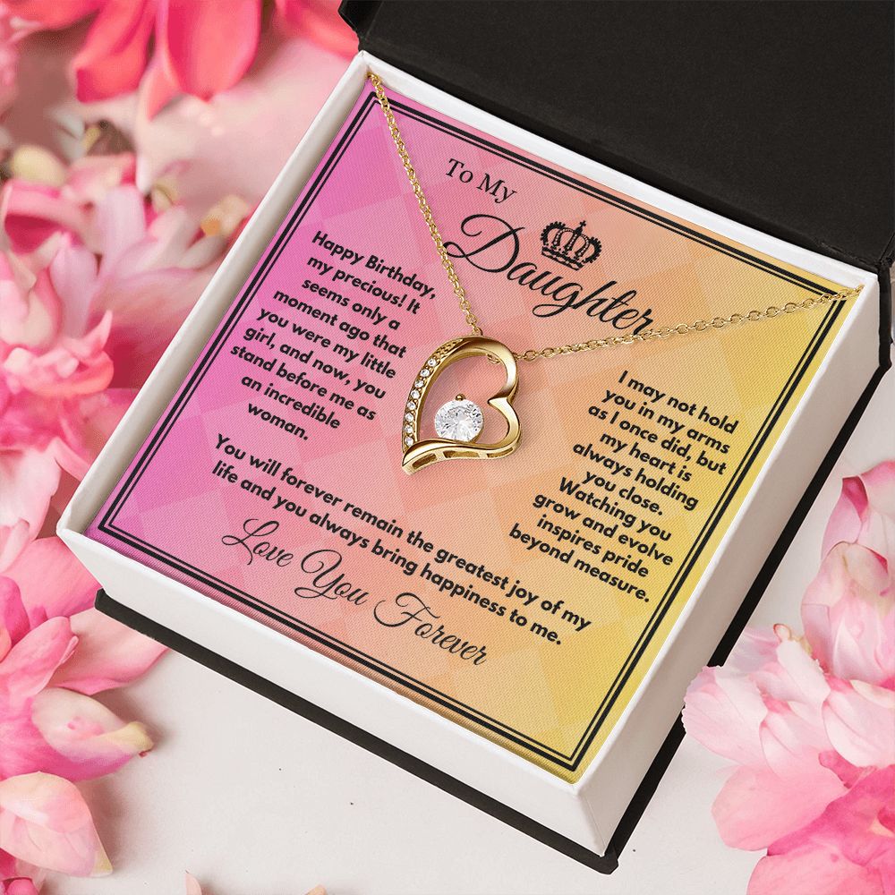 Birthday Gift To Daughter, Heart Jewelry Necklace With A Message Card In A Box, Unique Gifts Ideas To Daughter/Stepdaughter, Bday Present From Parents - Zahlia