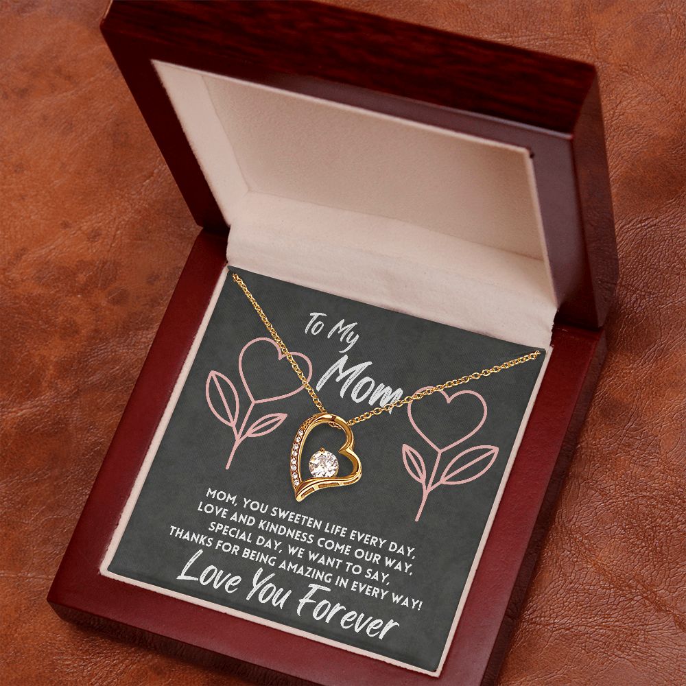 Birthday Gift To Mom, Daughter/Son Jewelry Necklace With A Message Card In A Box, Unique Gifts Ideas For Mother's Day/Bday/Xmas, Elegant Women Jewelry Pendant To Her - Zahlia
