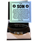 Birthday Gift To My Son, Black Vegan Leather Bracelet With A Message Card In A Gift Box, Unique Gifts Ideas For Boys/Guys/Mens From Mom/Dad/Parents, Cool Present For Him - Zahlia
