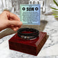 Birthday Gift To My Son, Black Vegan Leather Bracelet With A Message Card In A Gift Box, Unique Gifts Ideas For Boys/Guys/Mens From Mom/Dad/Parents, Cool Present For Him - Zahlia