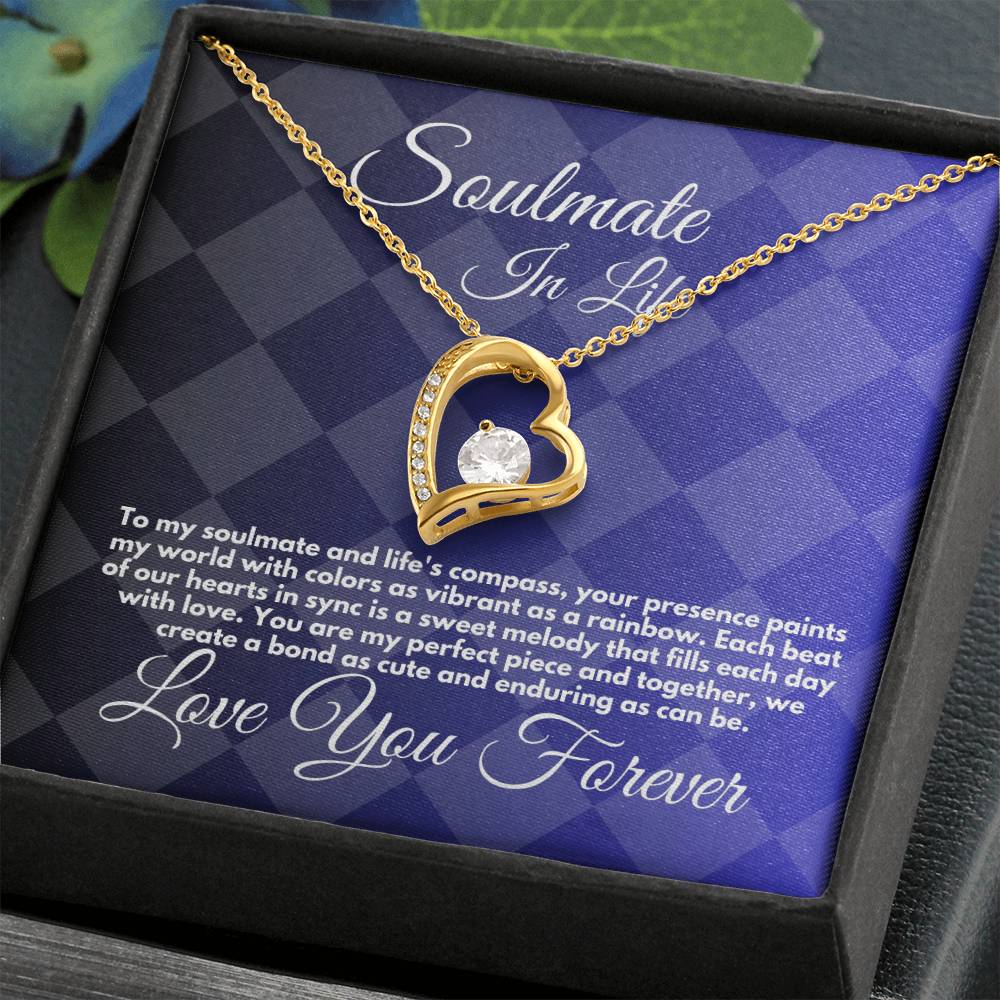 Birthday Gift To My Soulmate/Wife/Partner, Heart Jewelry Necklace With A Message Card In A Box, Unique Gifts Ideas For Bday/Anniversary From Husband/Partner - Zahlia
