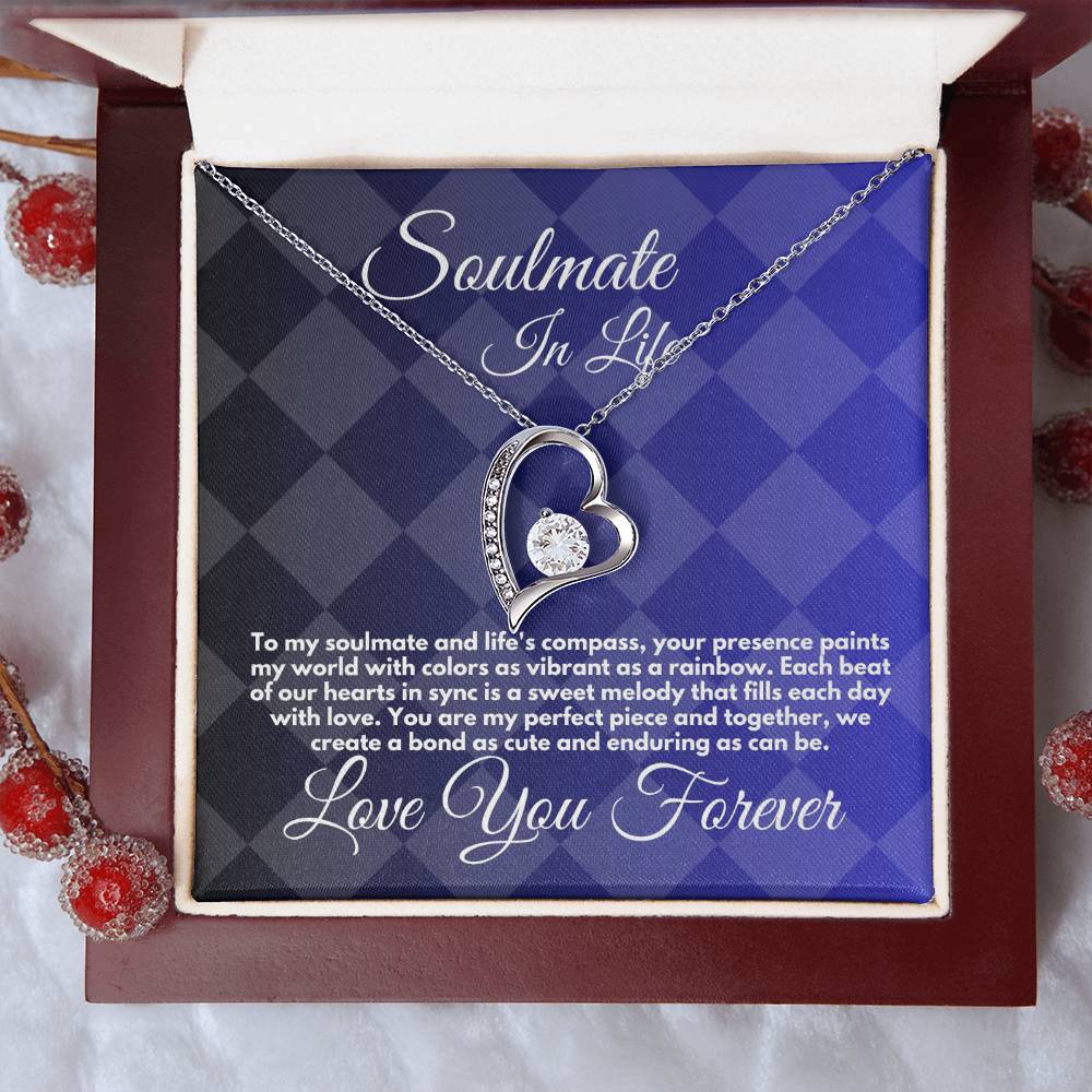 Birthday Gift To My Soulmate/Wife/Partner, Heart Jewelry Necklace With A Message Card In A Box, Unique Gifts Ideas For Bday/Anniversary From Husband/Partner - Zahlia