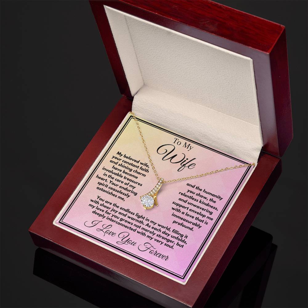 Birthday Gift To Wife, Alluring Beauty Necklace With A Heartfelt Message Card In A Box, Bday/Anniversary Jewelry Pendant For Women, Unique Gifts Ideas From Husband - Zahlia