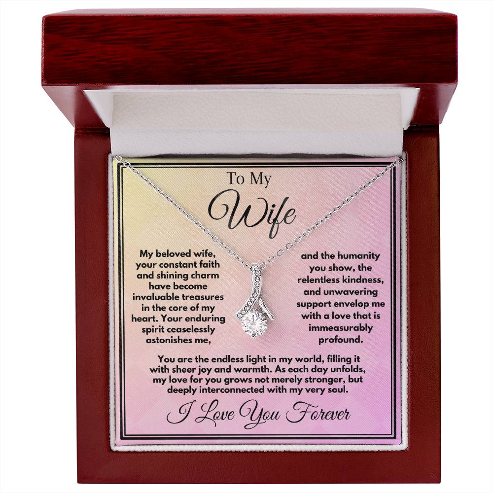 Birthday Gift To Wife, Alluring Beauty Necklace With A Heartfelt Message Card In A Box, Bday/Anniversary Jewelry Pendant For Women, Unique Gifts Ideas From Husband - Zahlia