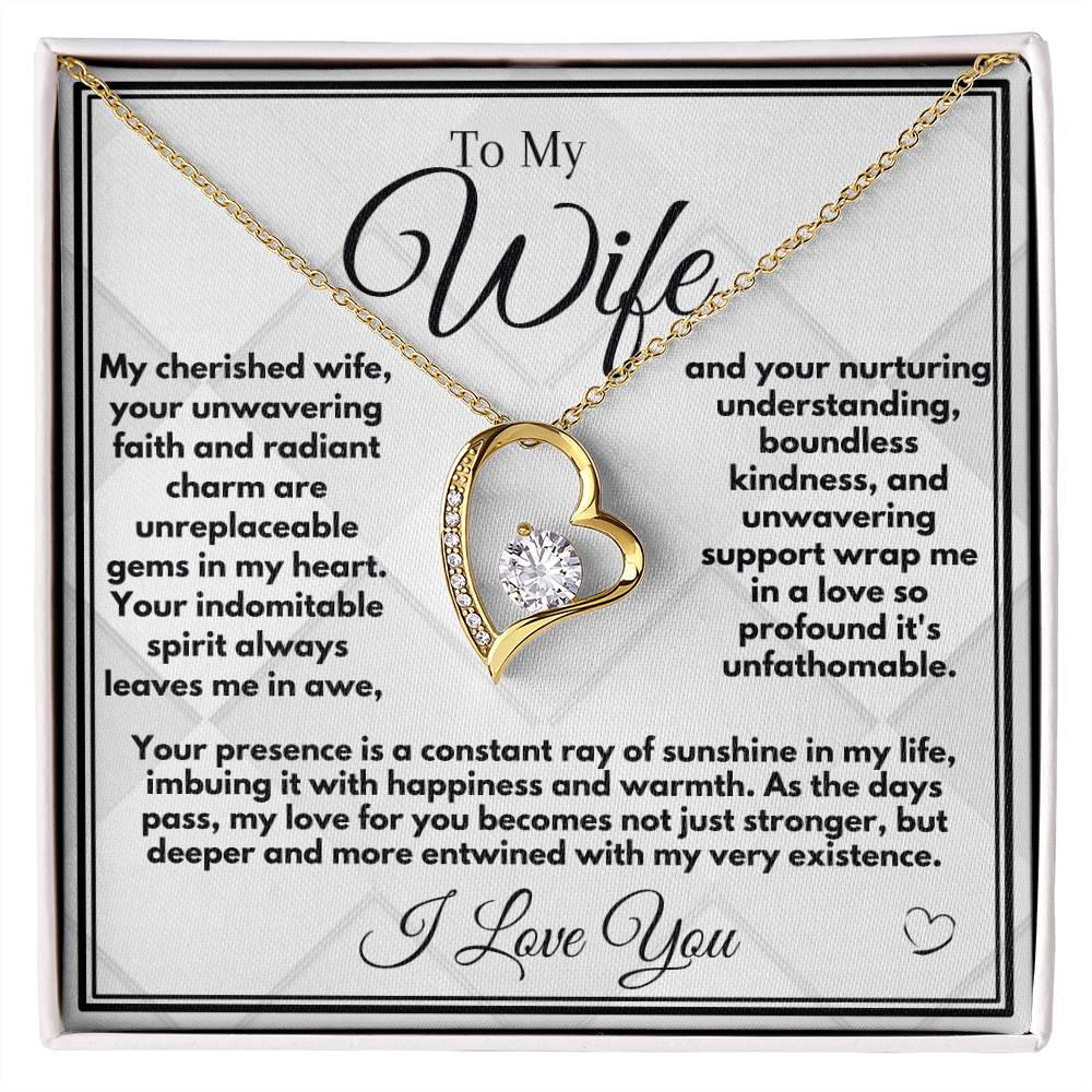 Birthday Gift To Wife, Heart Jewelry Necklace With A Message Card In A Box, Unique Gift Ideas For Bday/Anniversary, Jewelry Pendant Present From Husband - Zahlia