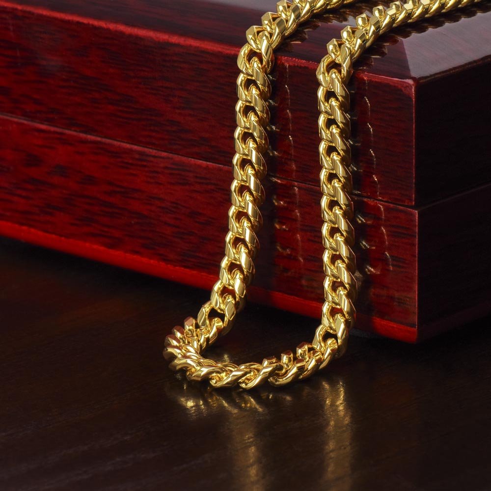 Cool Birthday Gift Ideas For My Son, Cuban Chain Necklace With A Message Card In A Gift Box, Jewelry Present From Mom/Dad/Parents, Jewelry Presents For Him - Zahlia