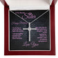 Cute Birthday Gift Ideas To My Sister/Stepsister, Present To Sibling With A Message Card In A Box, CZ Cross Jewelry Necklace To Bonus Sister On Her Bday, Heart Pendant - Zahlia