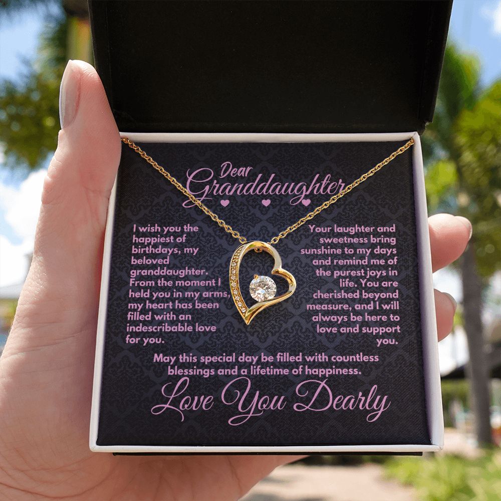 Cute Jewelry Birthday Gift Ideas For Granddaughter, Cute Heart Necklace Present With A Message Card In A Gift Box, Unique Bday Present For Grandchild/Grandkid - Zahlia