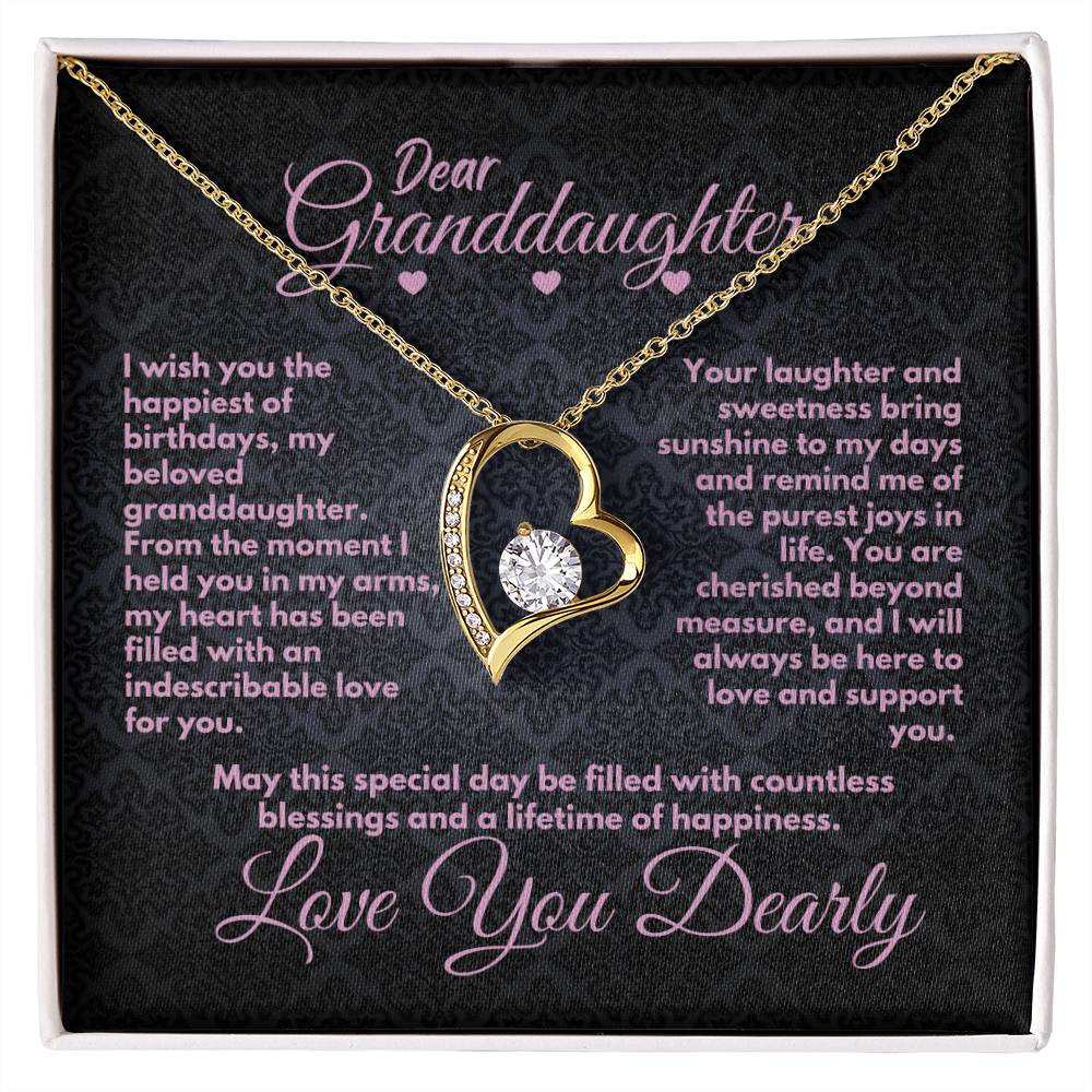 Cute Jewelry Birthday Gift Ideas For Granddaughter, Cute Heart Necklace Present With A Message Card In A Gift Box, Unique Bday Present For Grandchild/Grandkid - Zahlia