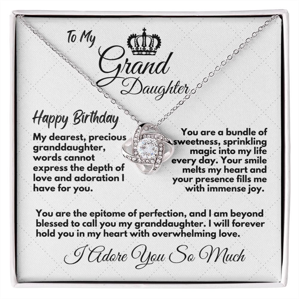 Cute Jewelry Birthday Gift Ideas For Granddaughter, Cute Heart Necklace Present With A Message Card In A Gift Box, Unique Bday Present For Grandchild/Grandkid - Zahlia