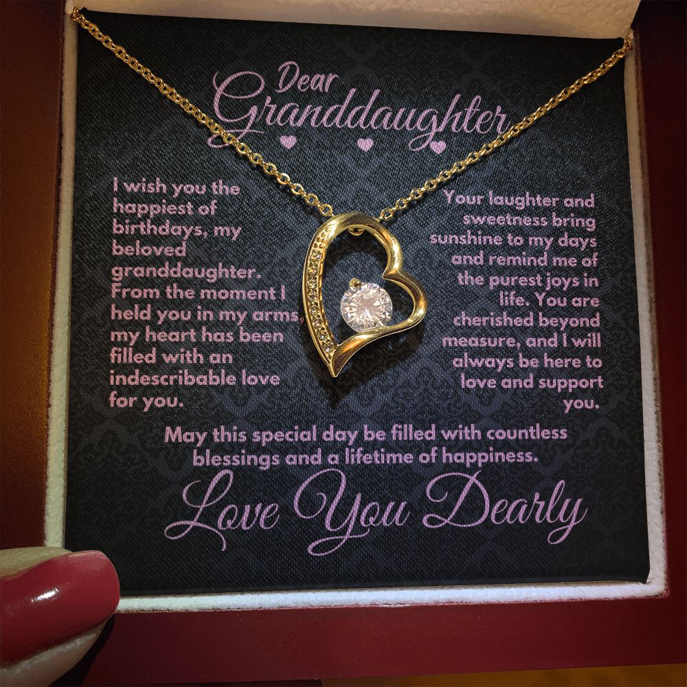 Cute Jewelry Birthday Gift Ideas For Granddaughter, Cute Heart Necklace Present With A Message Card In A Gift Box, Unique Bday Present For Grandchild/Grandkid - Zahlia