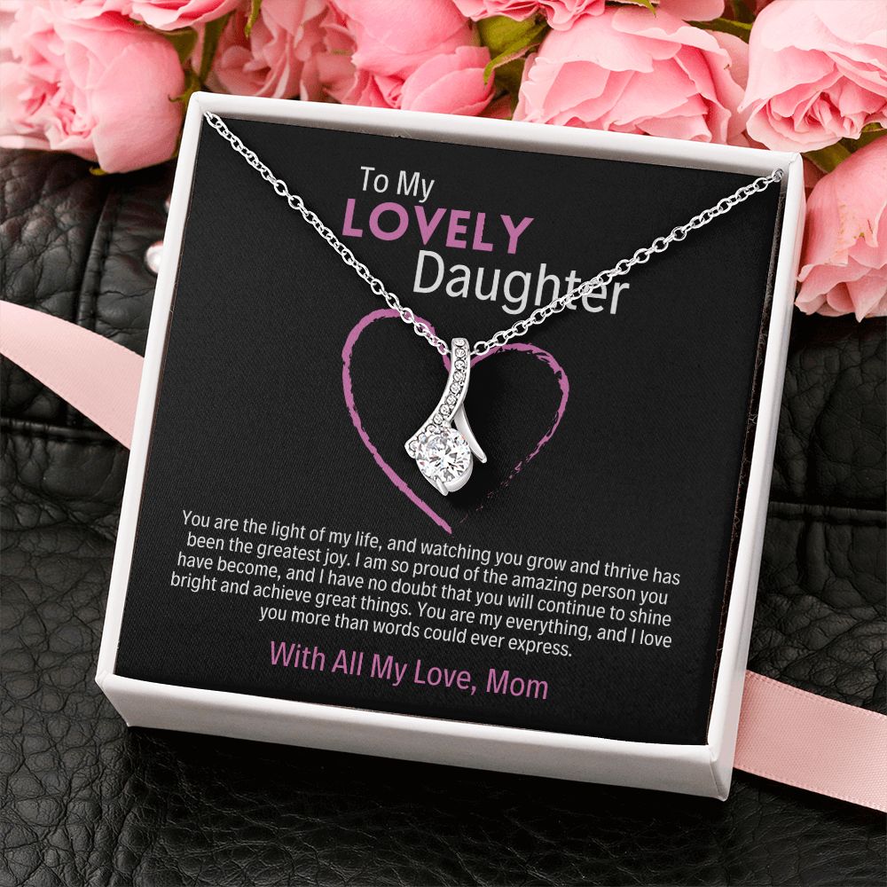 To My Gorgeous Daughter, 14k White Gold or 18k Gold Finish Necklace, D –  Bound Together Forever