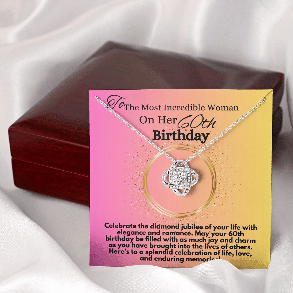 Gift To My Mom On Her 60th Birthday, Elegant Jewelry Necklace present With A Heartfelt Message Card In A Box, Women's Jewelry Gifts For Sixty Bday Celebration - Zahlia