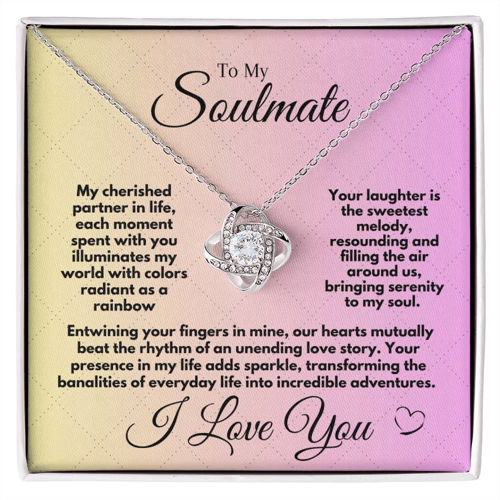 Gift To My Soulmate/Partner In Life For Birthday/Anniversary, Love Knot Jewelry Necklace With A Message Card In A Box, Unique Gifts Ideas From Husband/Partner - Zahlia