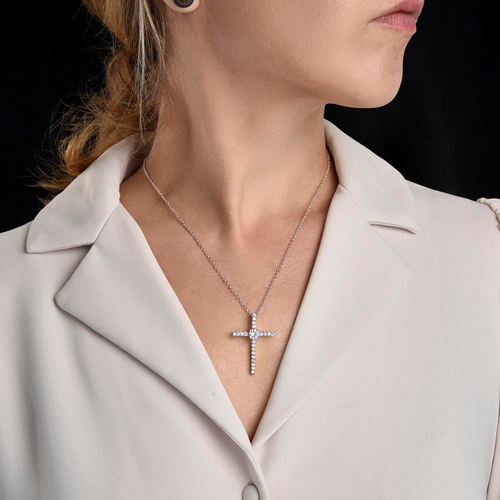 Gift To My Soulmate/Wife, Elegant Cross Necklace With Message In A Gift Box, Jewelry Present From Hubby/Partner, Unique Gift Ideas To My Religious Soulmate In Life - Zahlia