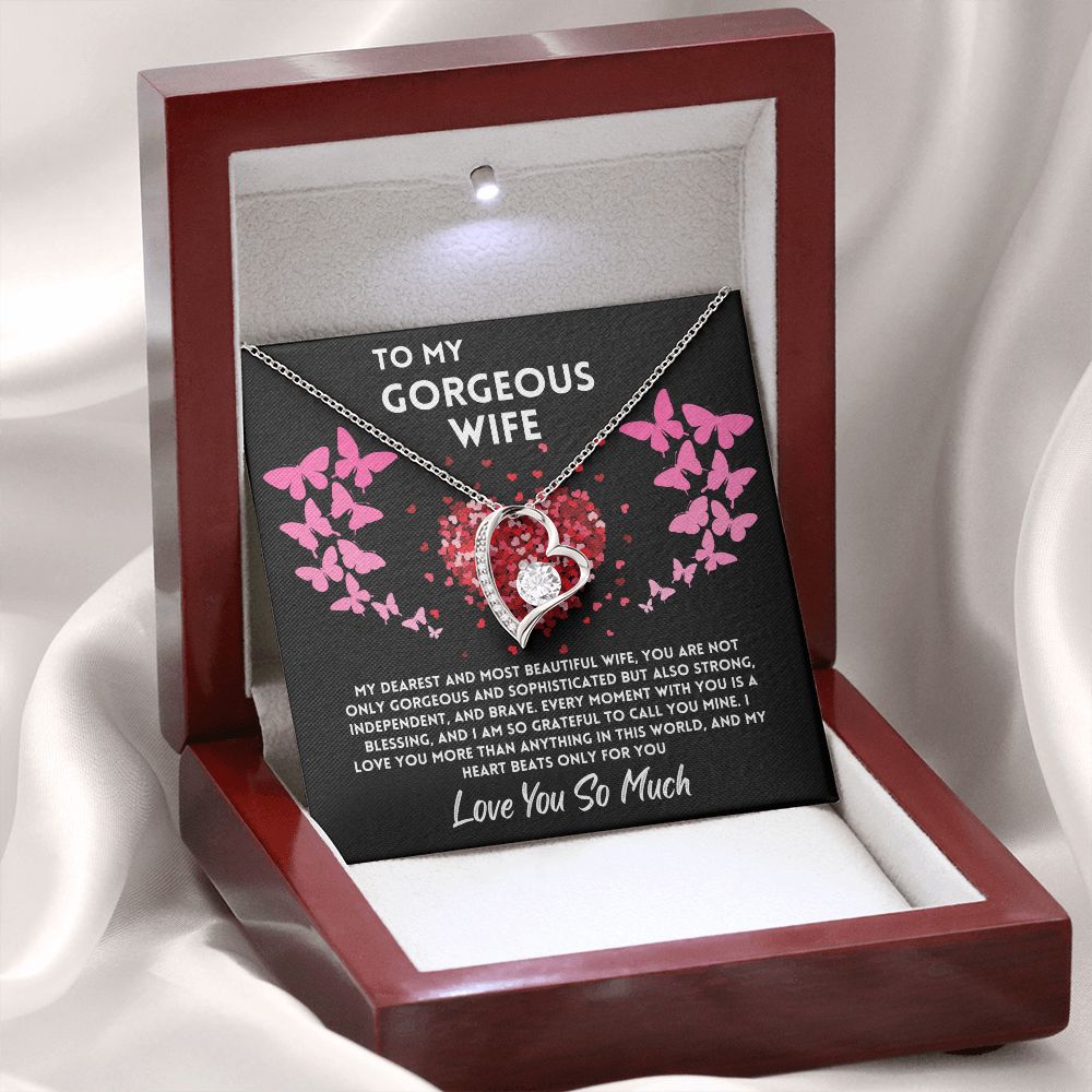 Gift To My Wife Jewelry Gift From Husband, Birthday/Anniversary Heart Necklace To Wifey With A Message Card In A Box, Heartfelt Gifts Ideas For The Love Of Your Life - Zahlia