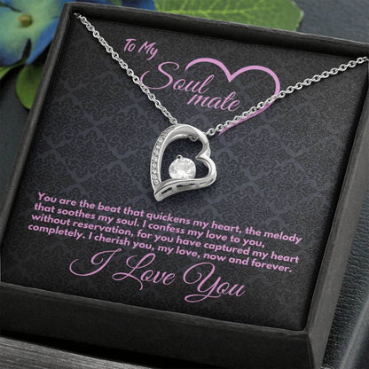 Gift To My Wife/Soulmate, Elegant Heart Necklace With Message In A Gift Box, Jewelry Present For My Wife/Partner, Unique Gift Ideas To My Soulmate In Life - Zahlia