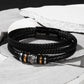 Gift To The Best Dad/Father In The World, Vegan Leather Bracelet With A Message Card In A Gift Box, Cool Mens Jewelry Band For Birthday, Present From Daughter/Son/Children - Zahlia