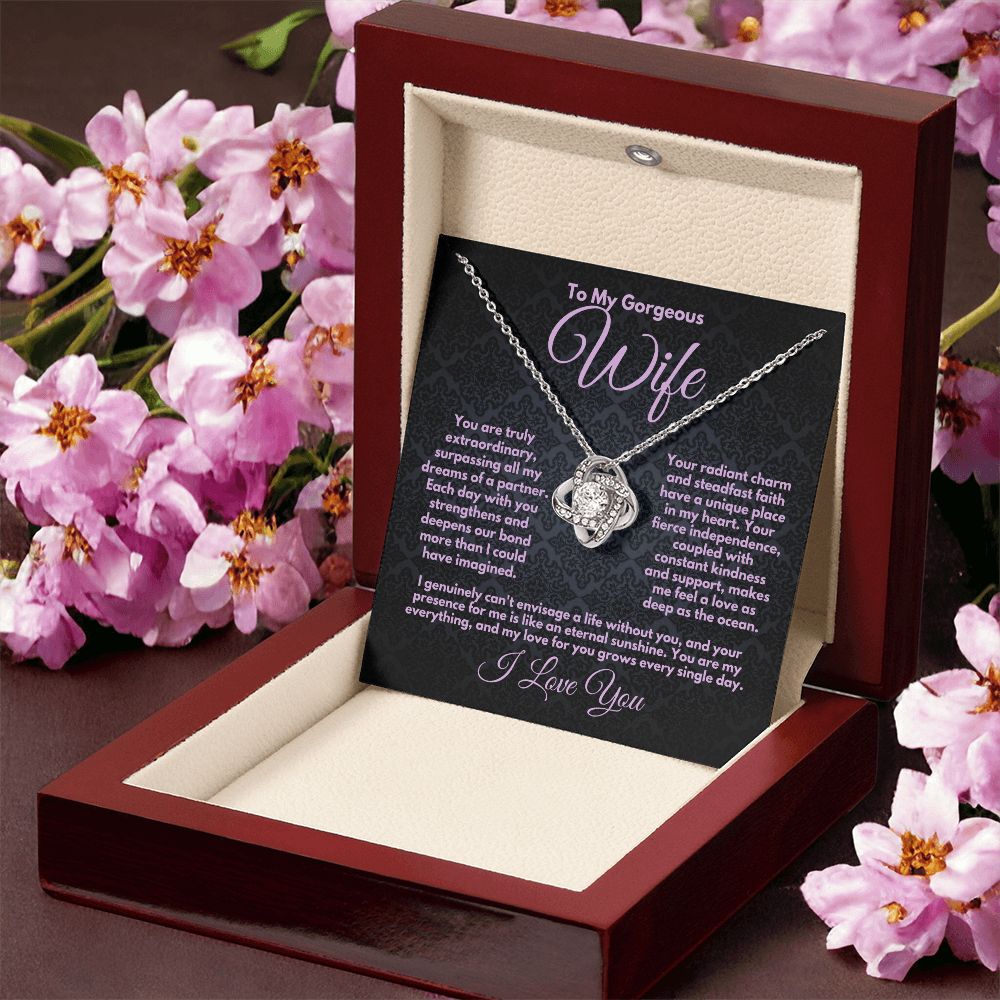 Gift to Wife On Her Birthday/Anniversary, Love Knot Jewelry Necklace With A Message Card In A Lovely Box, Unique Bday Gifts Ideas For Women, Present From Husband - Zahlia