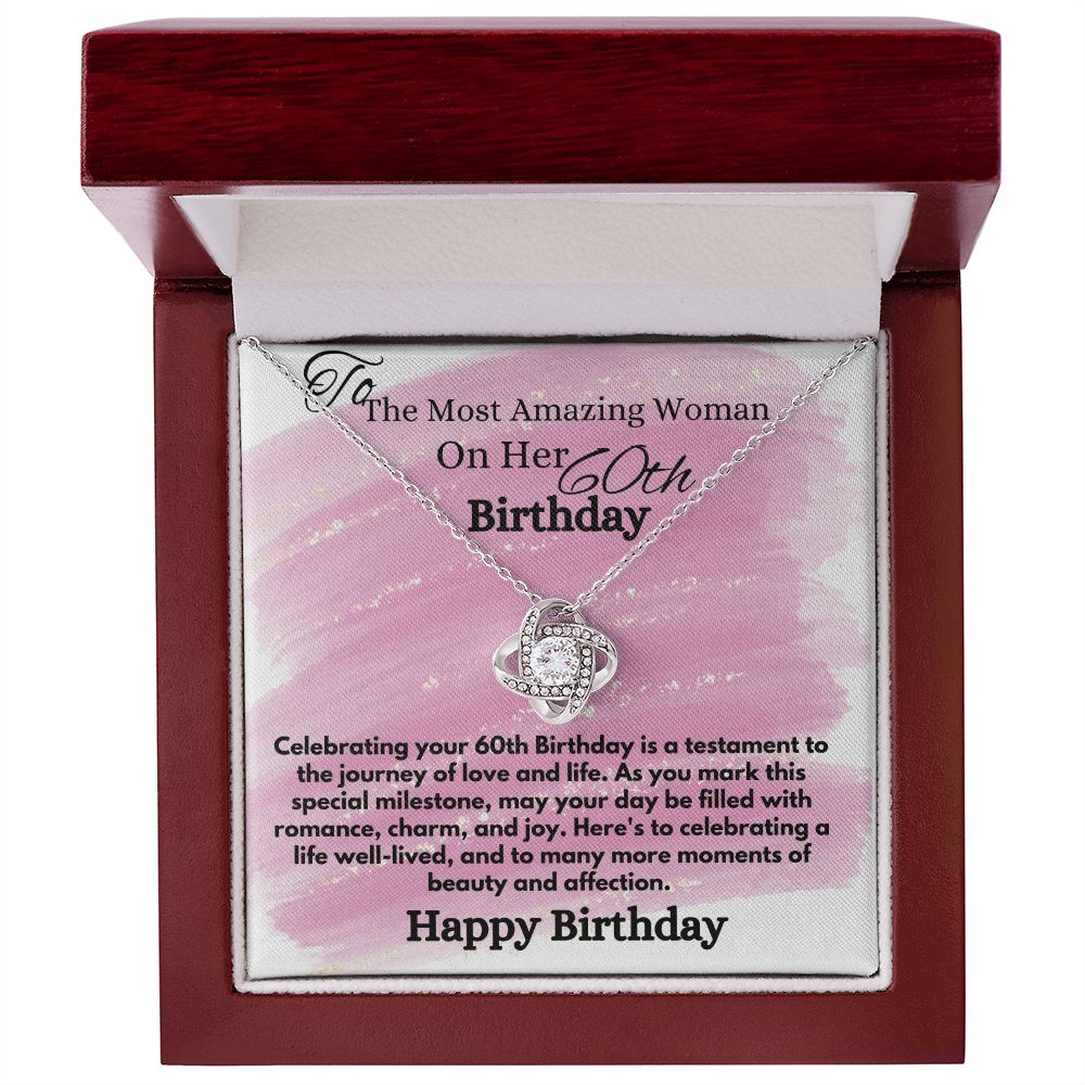 Happy 60th Birthday Jewelry Gift For Her, Elegant Necklace Gifts Ideas With A Heartfelt Message Card In A Box, Women's Jewelry Present, Gift From Hubby To His Soulmate - Zahlia
