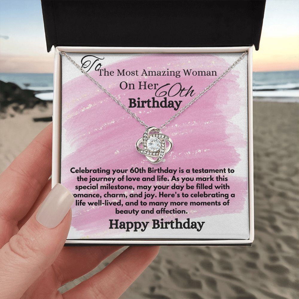 Happy 60th Birthday Jewelry Gift For Her, Elegant Necklace Gifts Ideas With A Heartfelt Message Card In A Box, Women's Jewelry Present, Gift From Hubby To His Soulmate - Zahlia