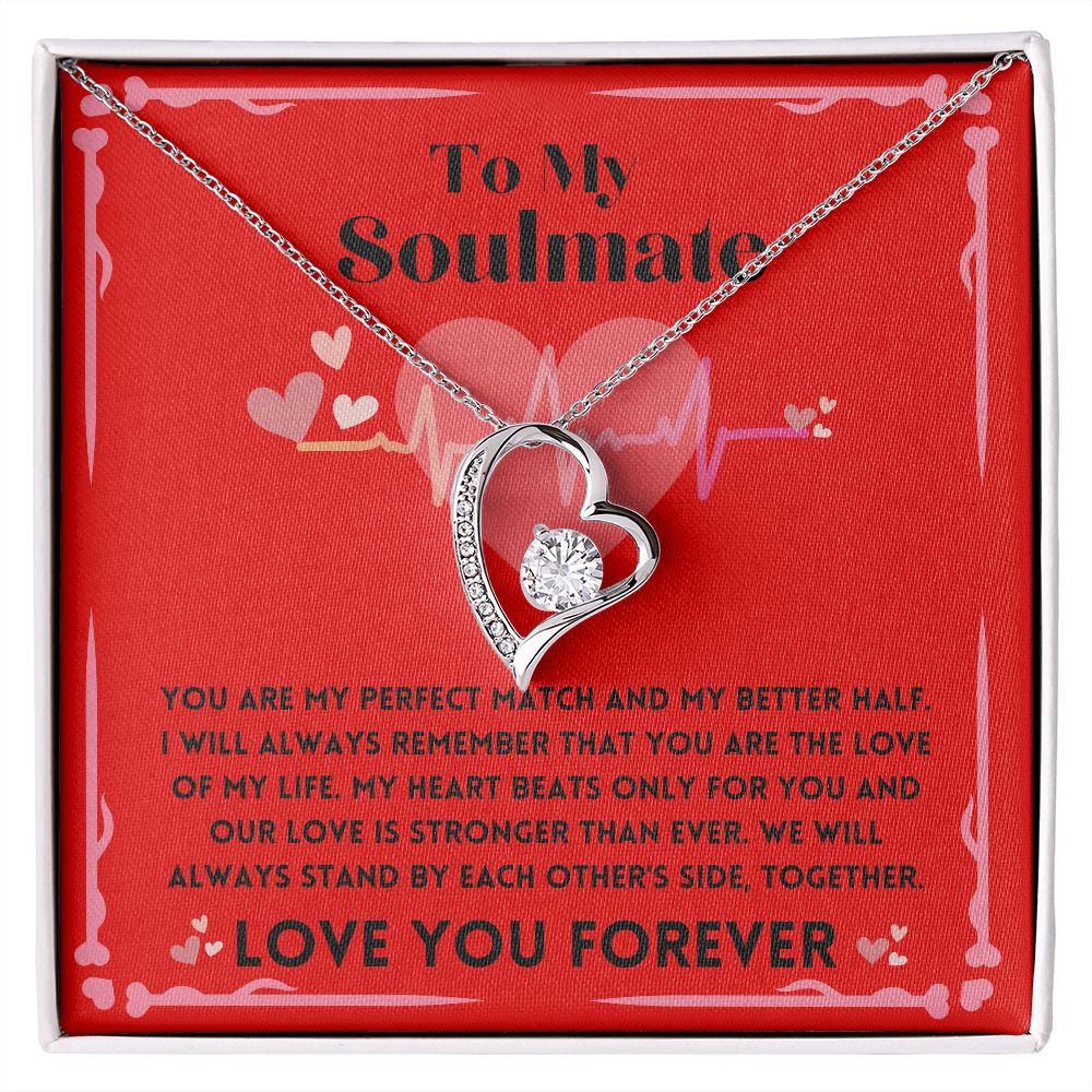 Jewelry Gift To My Soulmate In Life, Romantic Birthday/Anniversary Heart Necklace Gifts Ideas To My Wife With A Heartfelt Message Card In A Gorgeous Box - Zahlia