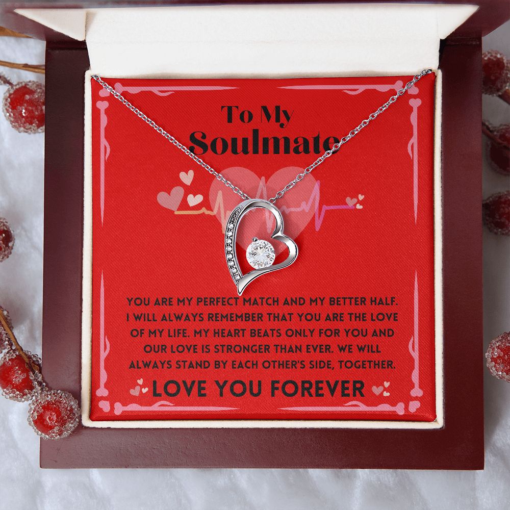 Jewelry Gift To My Soulmate In Life, Romantic Birthday/Anniversary Heart Necklace Gifts Ideas To My Wife With A Heartfelt Message Card In A Gorgeous Box - Zahlia