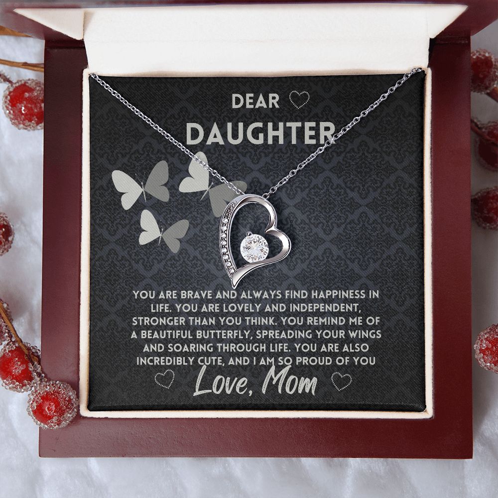 Mother to Daughter Necklace, Birthday Gift, Forever Love Jewelry, Unique Ideas, Message Card & Gift Box, Graduation or Christmas Presents, Cherished Keepsake - Zahlia