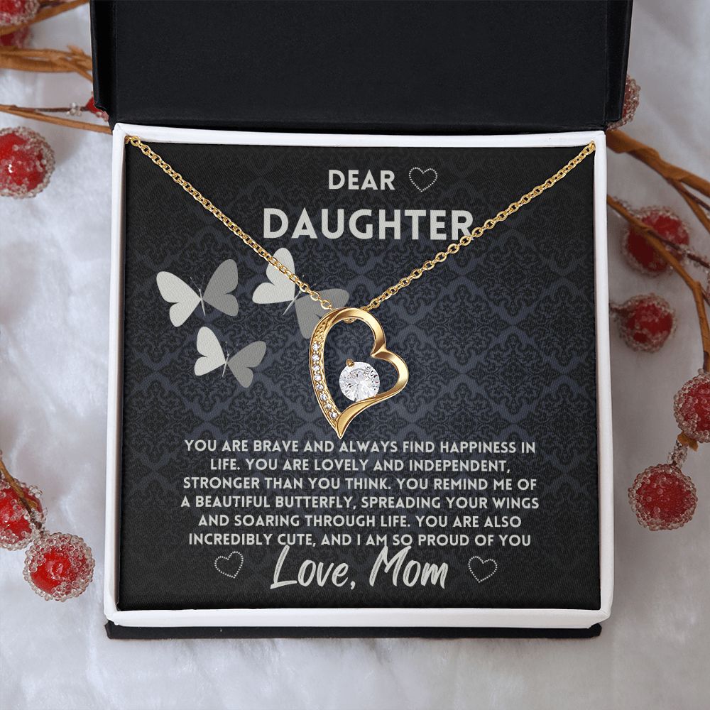 Mother to Daughter Necklace, Birthday Gift, Forever Love Jewelry, Unique Ideas, Message Card & Gift Box, Graduation or Christmas Presents, Cherished Keepsake - Zahlia