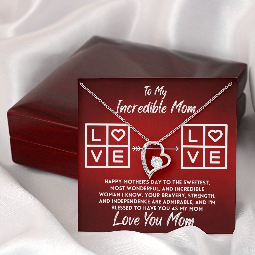 Mothers Day Gifts, Daughter To Mom Gift, Jewelry Gift From Son To Mother, Heartfelt Message Card With Gift Box Included, Love Heart Necklace - Zahlia
