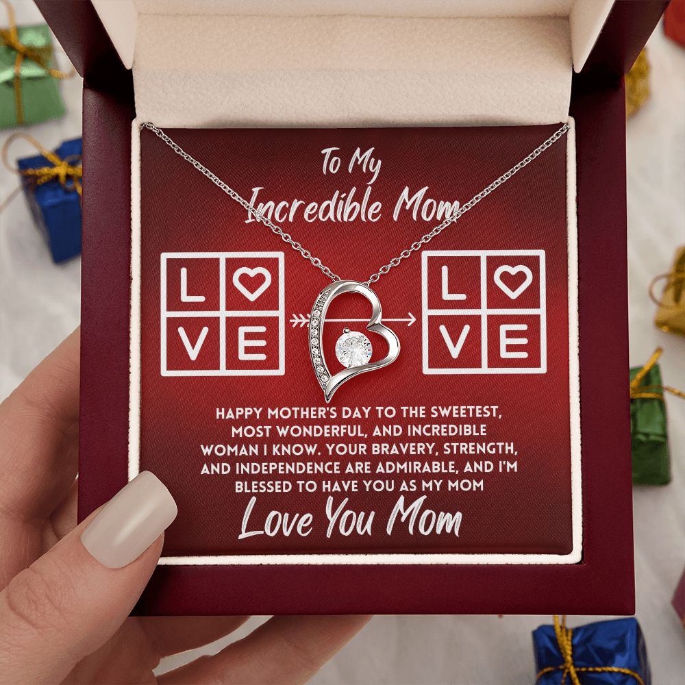 Mothers Day Gifts, Daughter To Mom Gift, Jewelry Gift From Son To Mother, Heartfelt Message Card With Gift Box Included, Love Heart Necklace - Zahlia