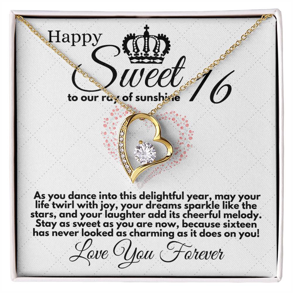Sweet 16 Birthday Gift for Girls, Necklace Present for Daughter Sweet Sixteen from Parents or Grandparents, Jewelry Pendant Gifts On Girl Bday in Gold/Silver - Zahlia