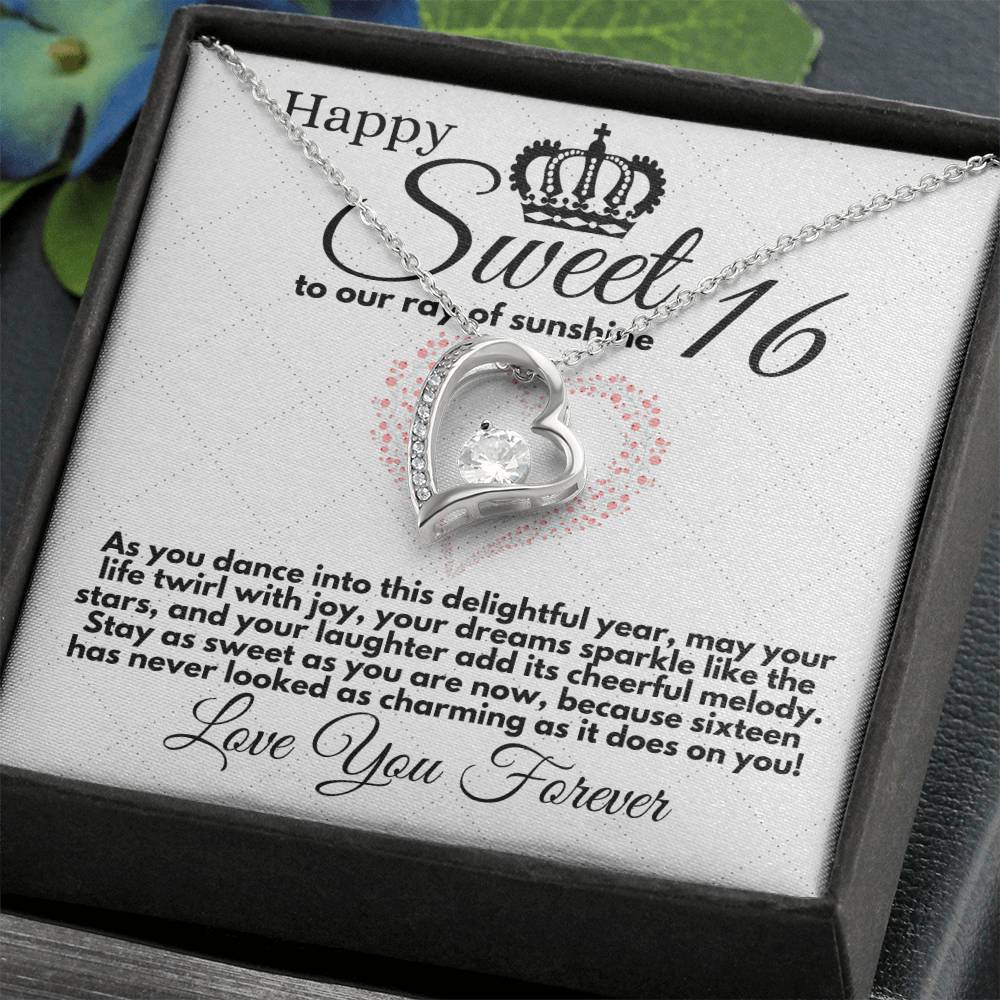 Sweet 16 Birthday Gift for Girls, Necklace Present for Daughter Sweet Sixteen from Parents or Grandparents, Jewelry Pendant Gifts On Girl Bday in Gold/Silver - Zahlia