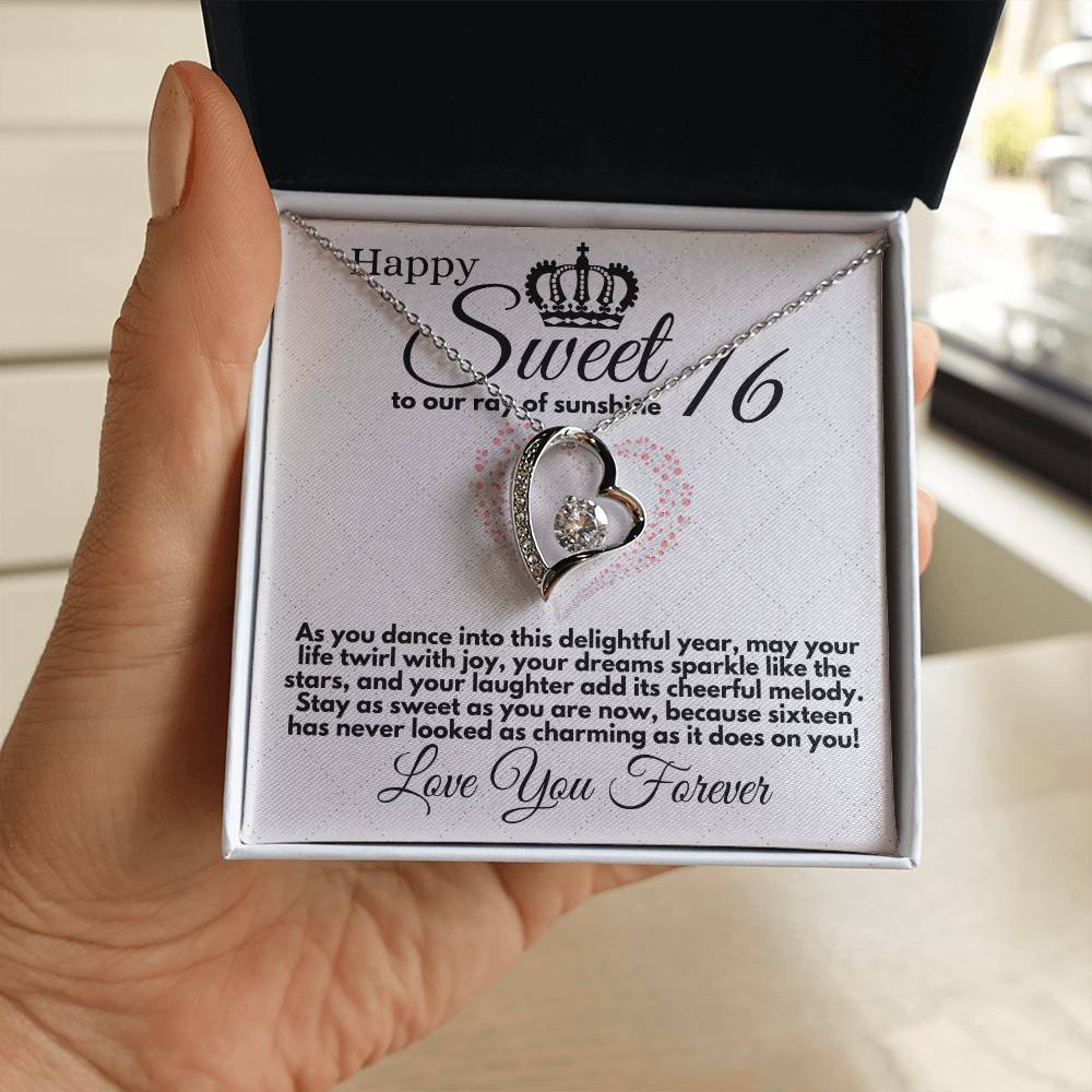 Sweet 16 Birthday Gift for Girls, Necklace Present for Daughter Sweet Sixteen from Parents or Grandparents, Jewelry Pendant Gifts On Girl Bday in Gold/Silver - Zahlia